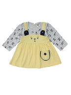 NammaBaby Baby Girl's A-Line Mini Frock Dress - Yellow Grey
