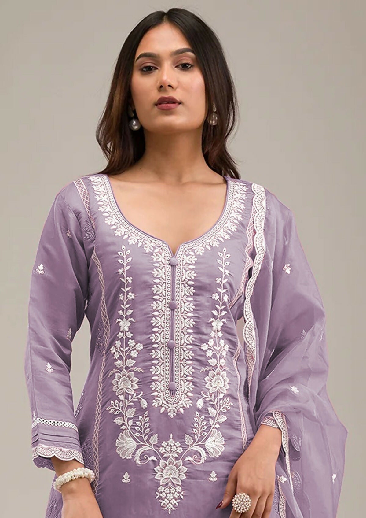 Anaita Light-lavender Embroidered Silk Stitched Salwar Suit - Distacart