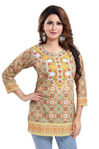 Snehal Creations Eye Catching Faux Crepe Printed Tunic Top