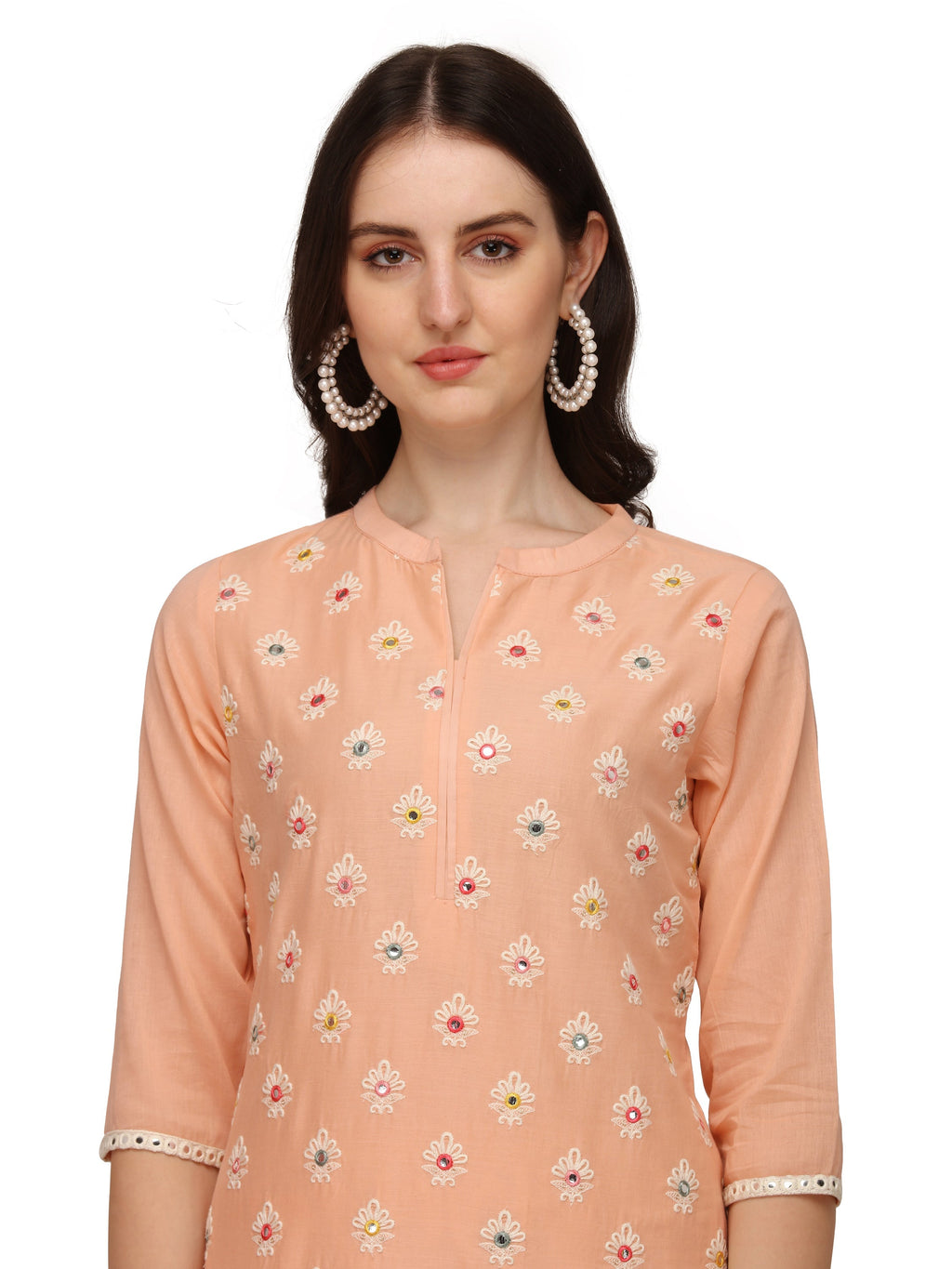 Lucknawi Embroidered Kurta With Pant & Dupatta, Multicolor - Hiral Fashion - Distacart