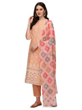 Lucknawi Embroidered Kurta With Pant & Dupatta, Multicolor - Hiral Fashion - Distacart