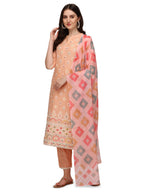 Lucknawi Embroidered Kurta With Pant & Dupatta, Multicolor - Hiral Fashion - Distacart