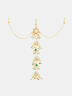 Ruby Raang Kundan And Pearl Hair Accessory