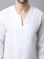 Even Apparels White Pure Cotton Embroided Kurta - Distacart