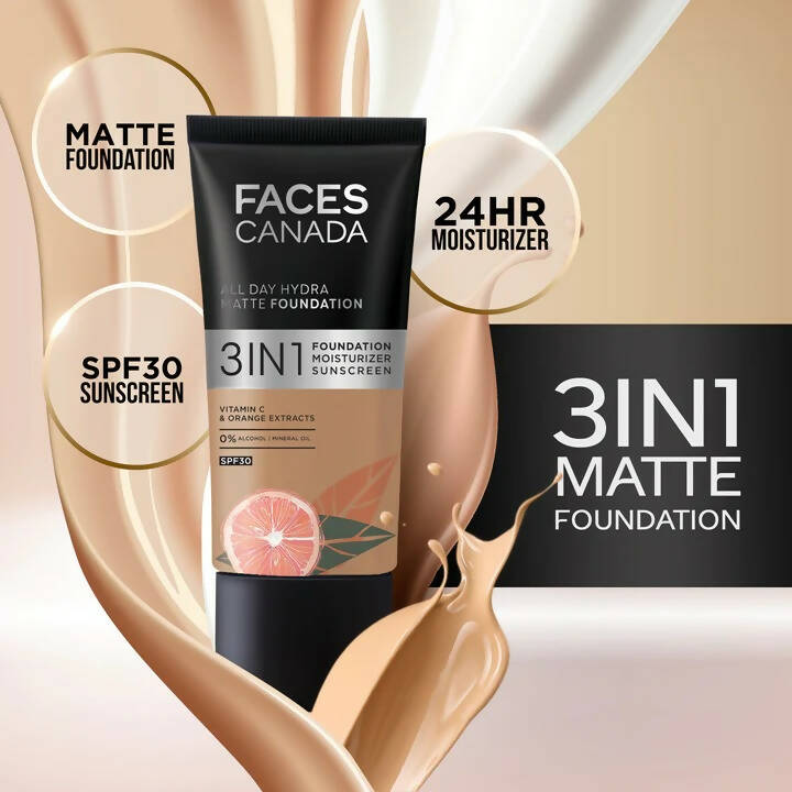 Faces Canada All Day Hydra Matte Foundation-Absolute Ivory 012 - Distacart