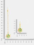 Ruby Raang Gold Green Kundan Earrings And Maang Tikka - Distacart