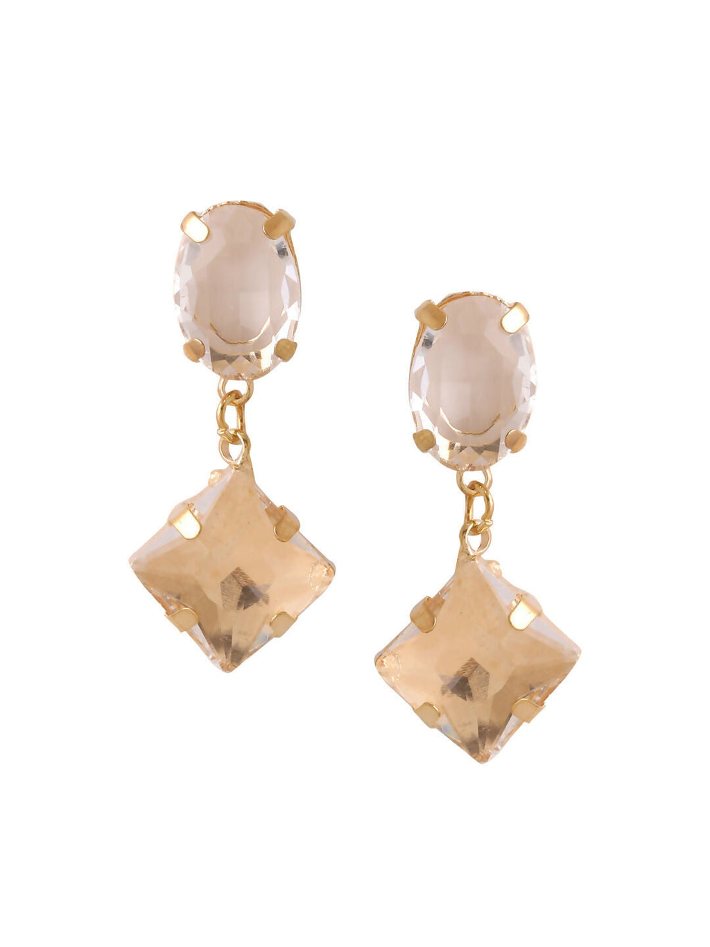 NVR Women Golden Cz Studded Studs Earrings - Distacart