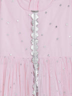 Ahalyaa Pink Crepe Front Slit Girl's Kurta