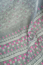 Vastranavya Grey Digital Printed Linen Ready To Wear Designer Saree with Unstitched Blouse - Distacart