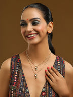 Ruby Raang Green Aventurine & Kundan Necklace