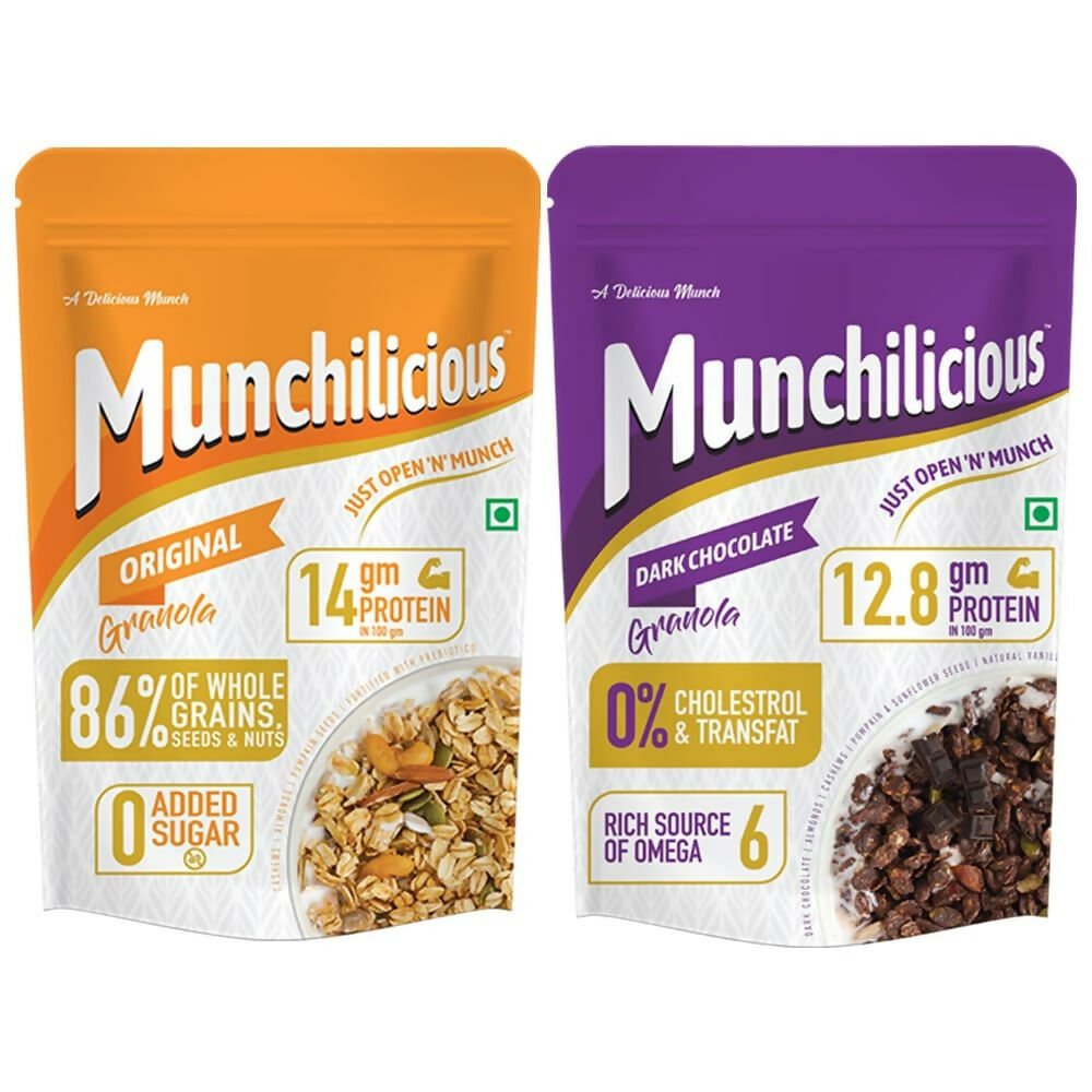 Munchilicious Granola Combo Pack - Original & Dark Chocolate Combo