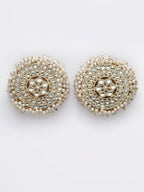 NVR Women Gold-Toned Circular Studs Earrings - Distacart