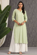 Juniper Women Lightolive Rayon Embroidered Straight Kurta - Distacart