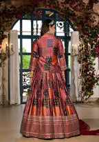 Women's Wedding Traditional Multi Dull Satin Lehenga Choli - Kaushlya