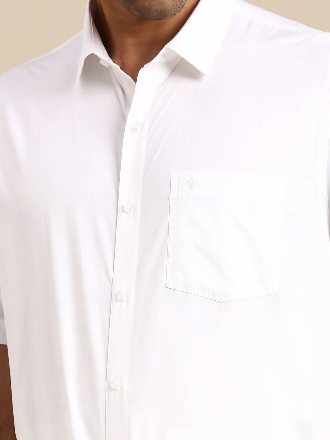 Ramraj Cotton Mens Half Sleeve White Shirt Plus Size - Pure Cotton