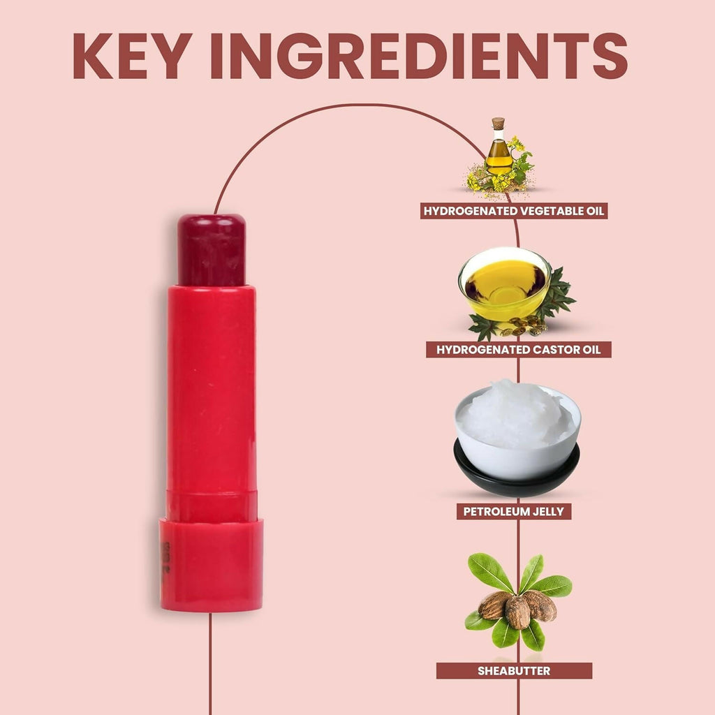 Oshea Herbals Nourishing Cherry Lip Balm with SPF 15, Instant Hydration, Relieves Dry & Chapped Lips
