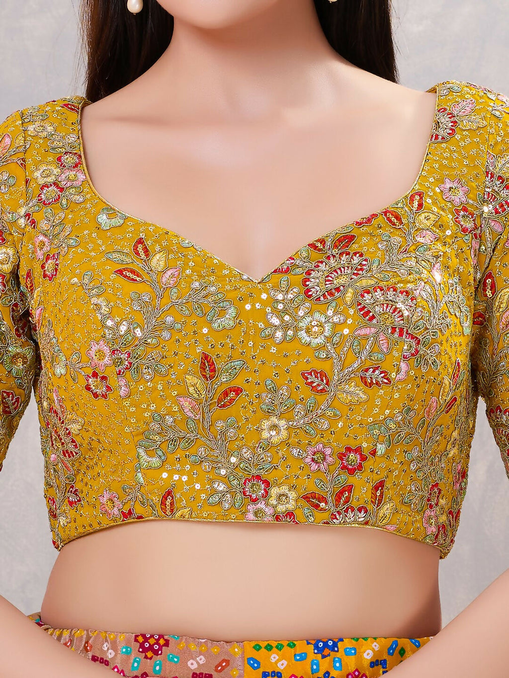 Joban Fashion Women Silk Mustard Stitched Blouse