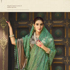 Green Gajji Silk Pure Handwork Saree With Unstitched Blouse - Norita Gajri