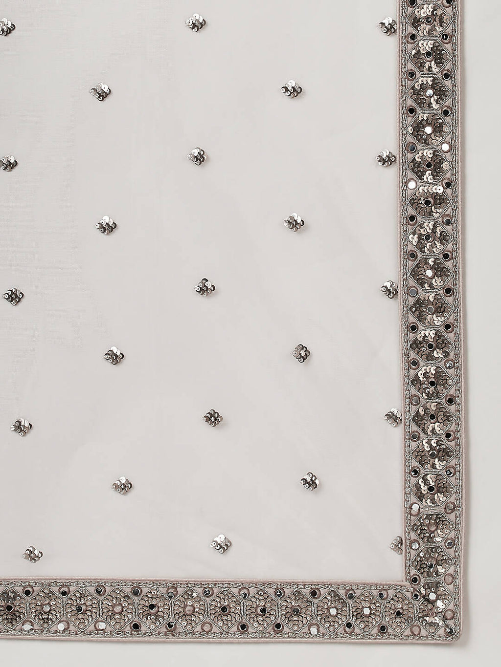 House of Panchhi Beige - Net Mirror & Sequins Embroiderey Lehenga choli