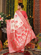 Shree Shyam Fashion Silk White Saree - Distacart