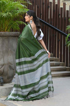 Beatitude Green Cotton Handloom Saree