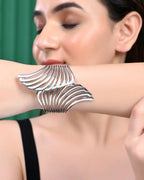 VOJ Pack of 3 Bracelet - Gold, Silver and Black Tonned Kada Bracelet. - Distacart