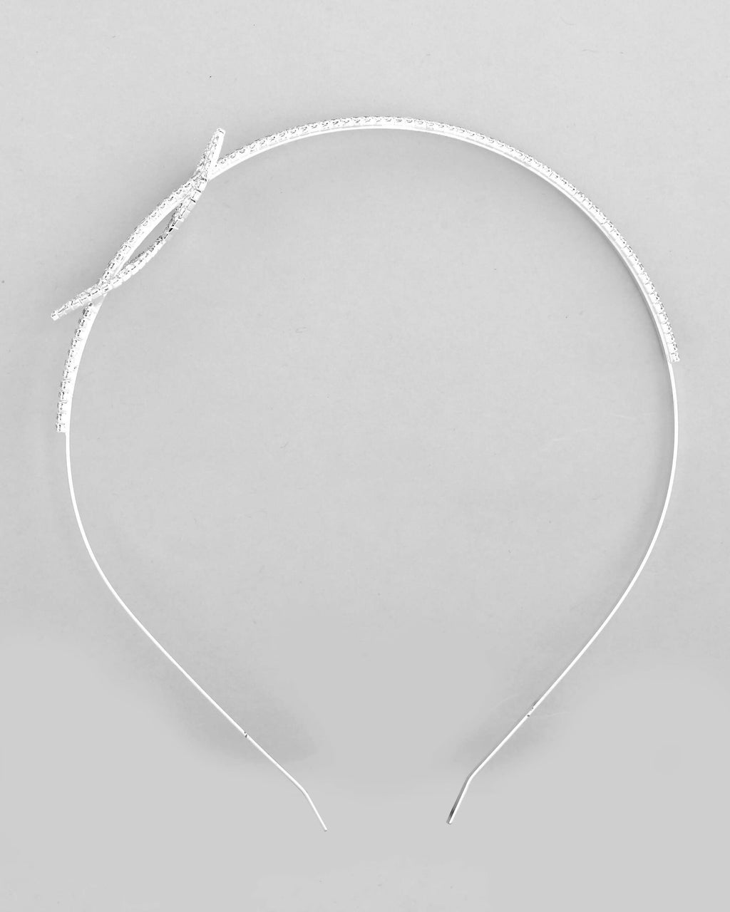 VOJ Silver Plated Bow Shaped AD studded Hairband
