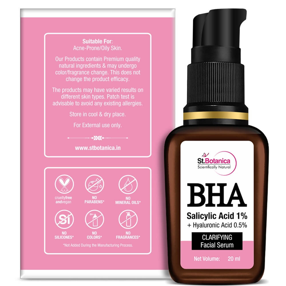 St.Botanica BHA Salicylic Acid 1% + Hyaluronic Acid 0.5% Clarifying Facial Serum