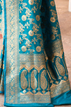 Joban Fashion Aqua Soft Pure Handloom Banarasi Silk Saree
