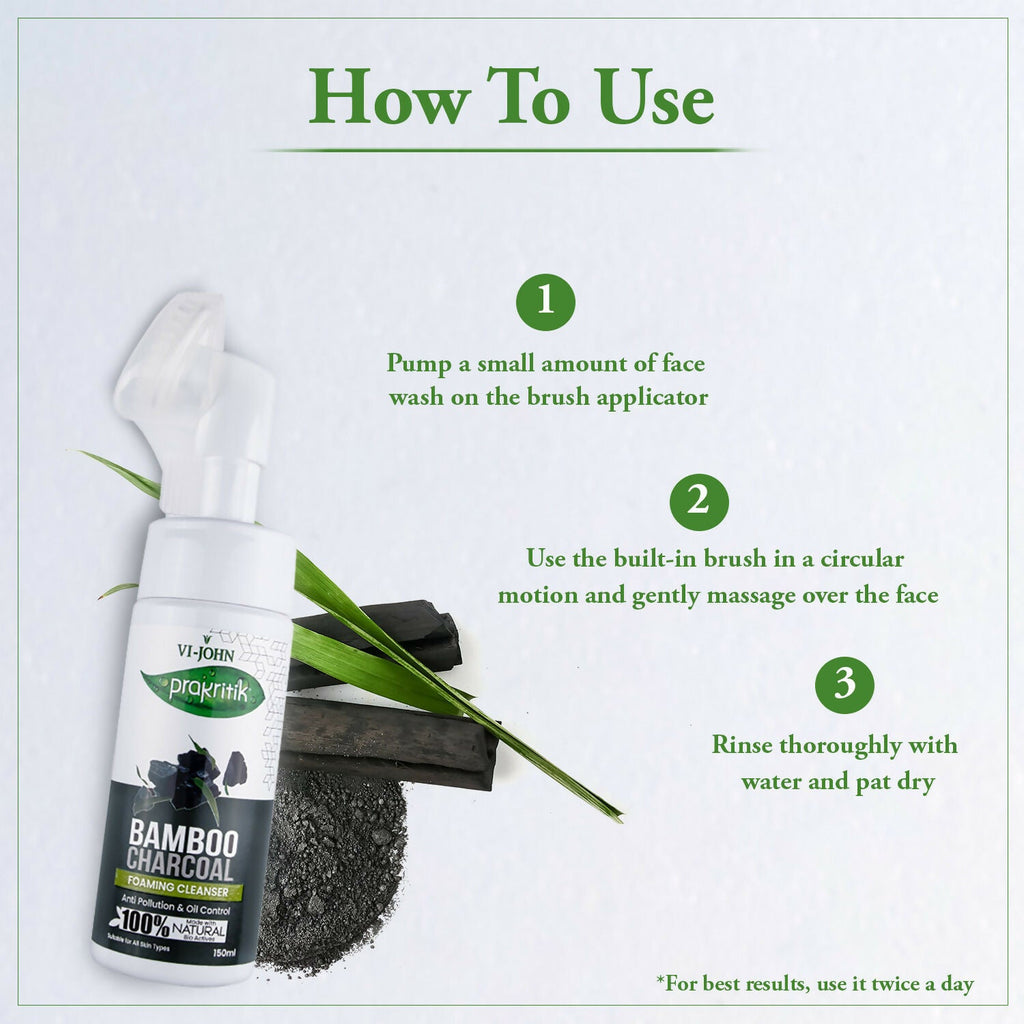 VI-JOHN Prakritik Bamboo Charcoal geling , Removes Tan, 100% Natural Bio Actives Face Wash - Distacart