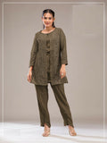 Teeya Creation Mehendi Color Faux Georgette Party Wear Designer Co Ord Set