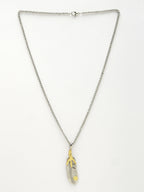 NVR Men's Silver-Plated Stainless Steel Pendant with Chain