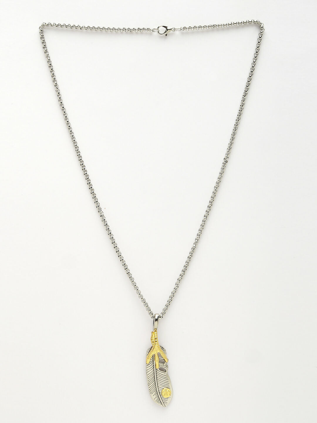 NVR Men's Silver-Plated Stainless Steel Pendant with Chain
