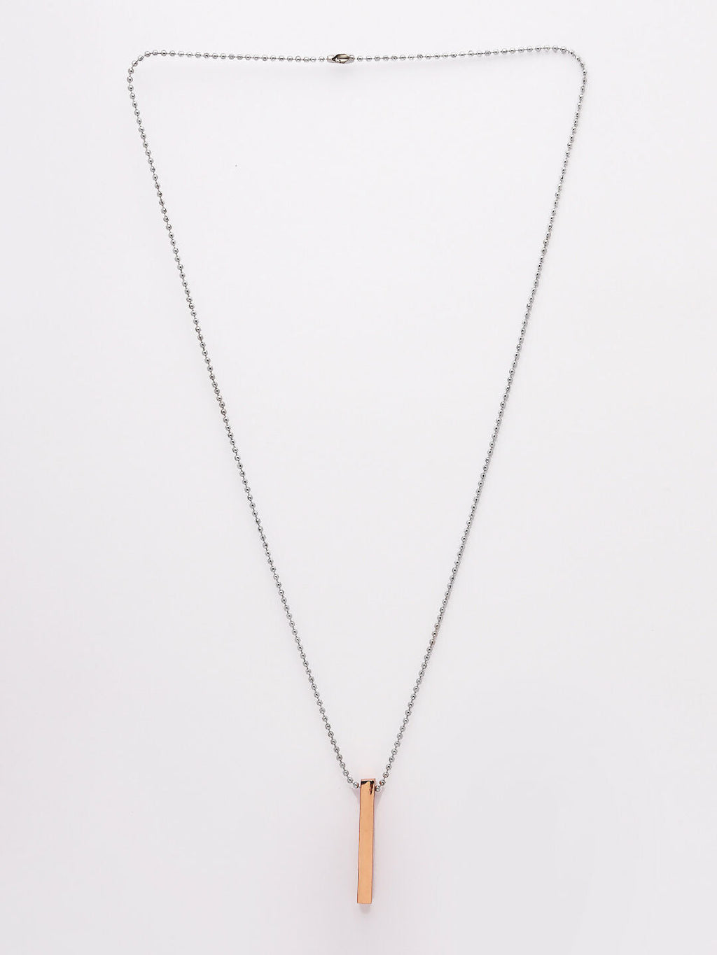 NVR Men's Set of 2 Gold & Blue Geomatric Pendent With Chain
