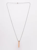 NVR Men's Set of 2 Gold & Blue Geomatric Pendent With Chain