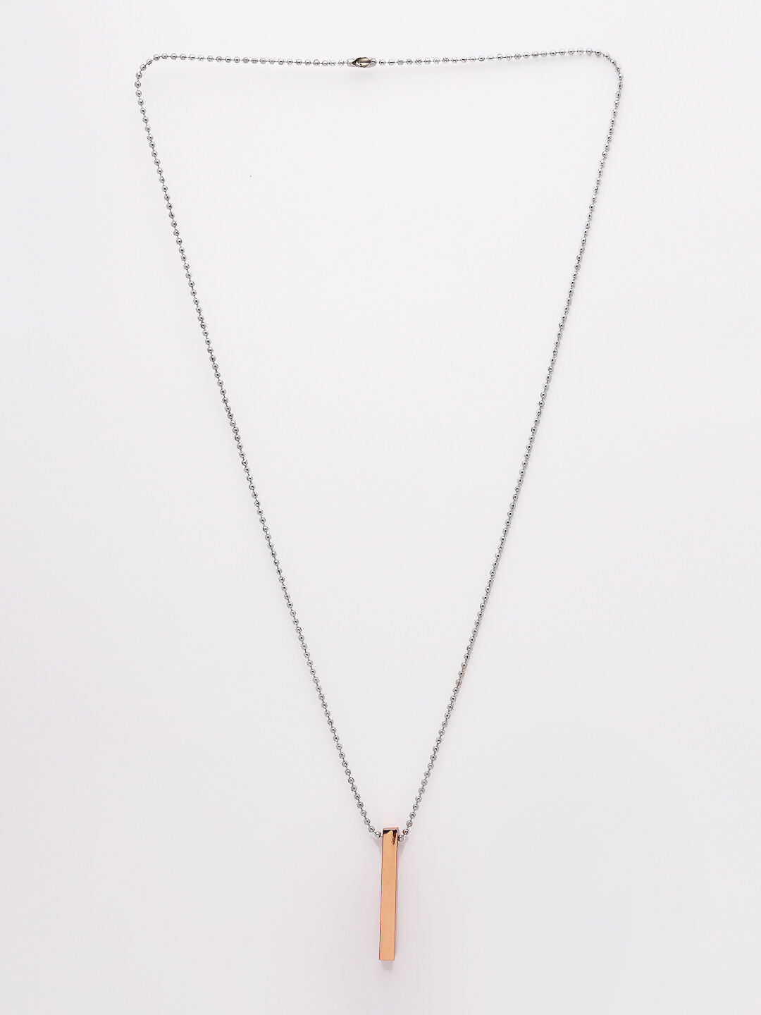 NVR Men's Set of 2 Gold & Blue Geomatric Pendent With Chain