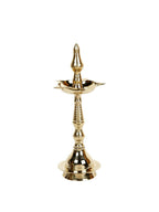 CraftVatika Gold-Toned Brass Kerala Diya Oil Lamp Stand