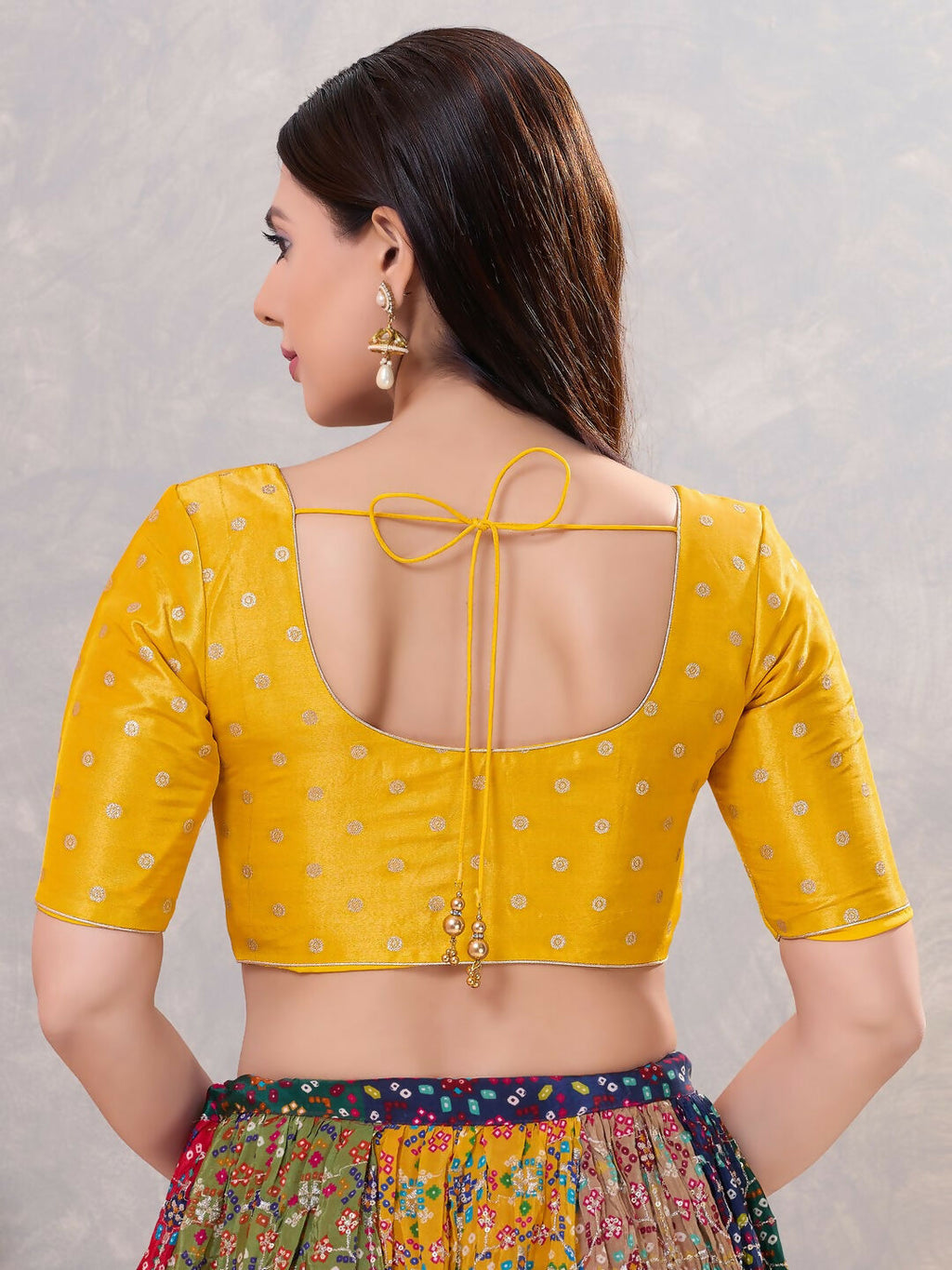 Joban Fashion Women Silk Yellow Stitched Blouse