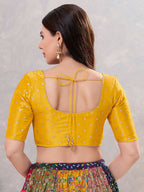 Joban Fashion Women Silk Yellow Stitched Blouse