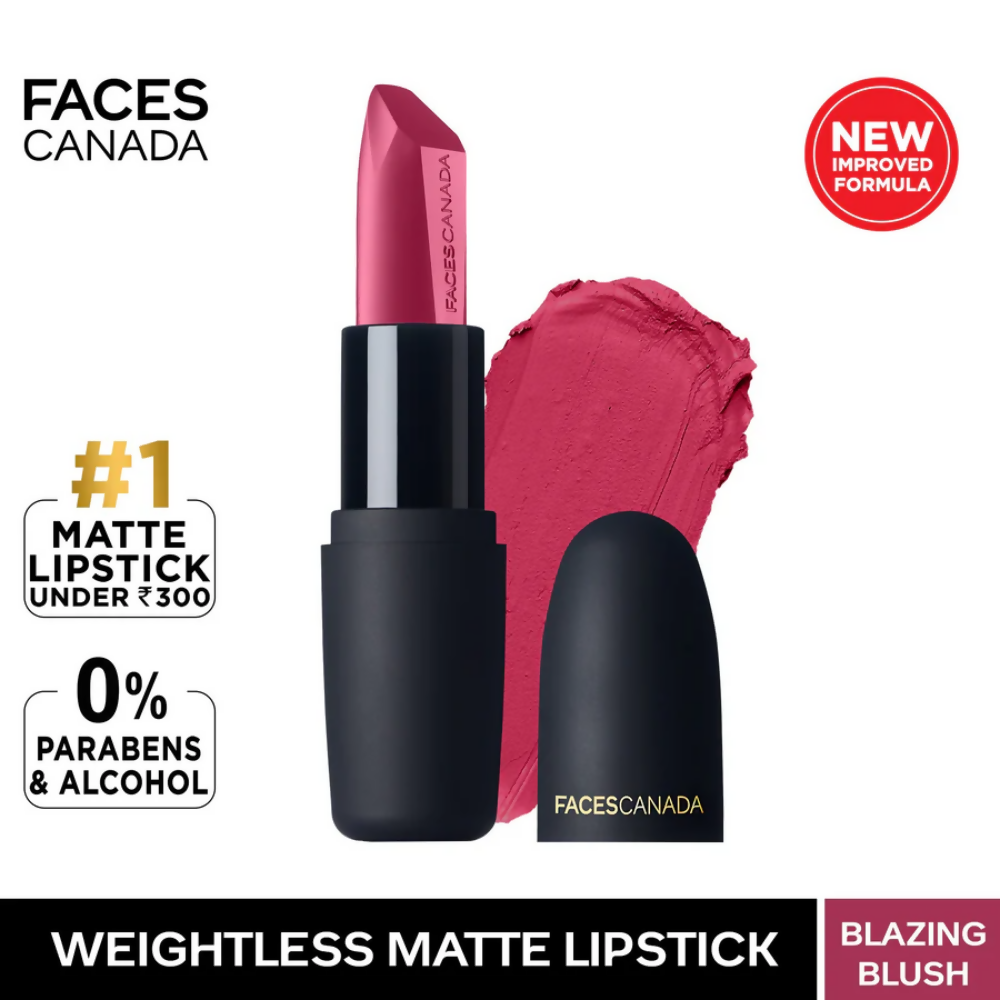 Faces Canada Weightless Matte Finish Lipstick - Blazing Blush 20 - Distacart