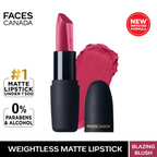 Faces Canada Weightless Matte Finish Lipstick - Blazing Blush 20 - Distacart