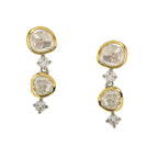 Kundan and Diamond Earrings (Silver) - Ruby Raang - Distacart