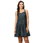 Beige Modal Chanderi Tie Dye Printed Dress - Poonam - Distacart
