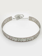 NVR Women Circular Silver Plated Adjustable Broad Belt