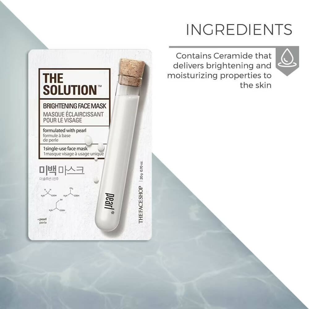 The Face Shop The Solution Brightening Pearl Face Mask - Korean Skincare