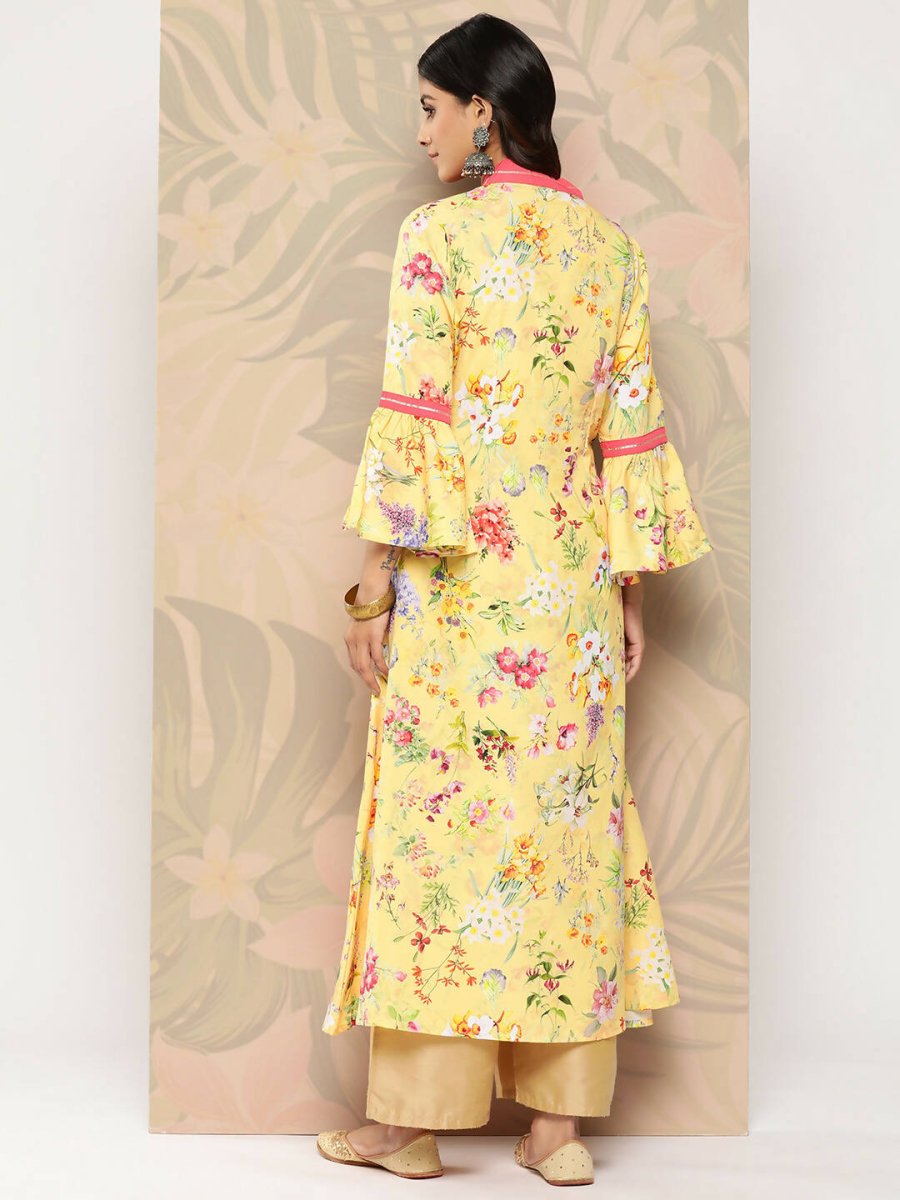 Ahalyaa Women's Traditional wear Kurta - Yellow