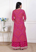 Miravan Women's Embellished Ethnic Cotton Kurta with palazzo