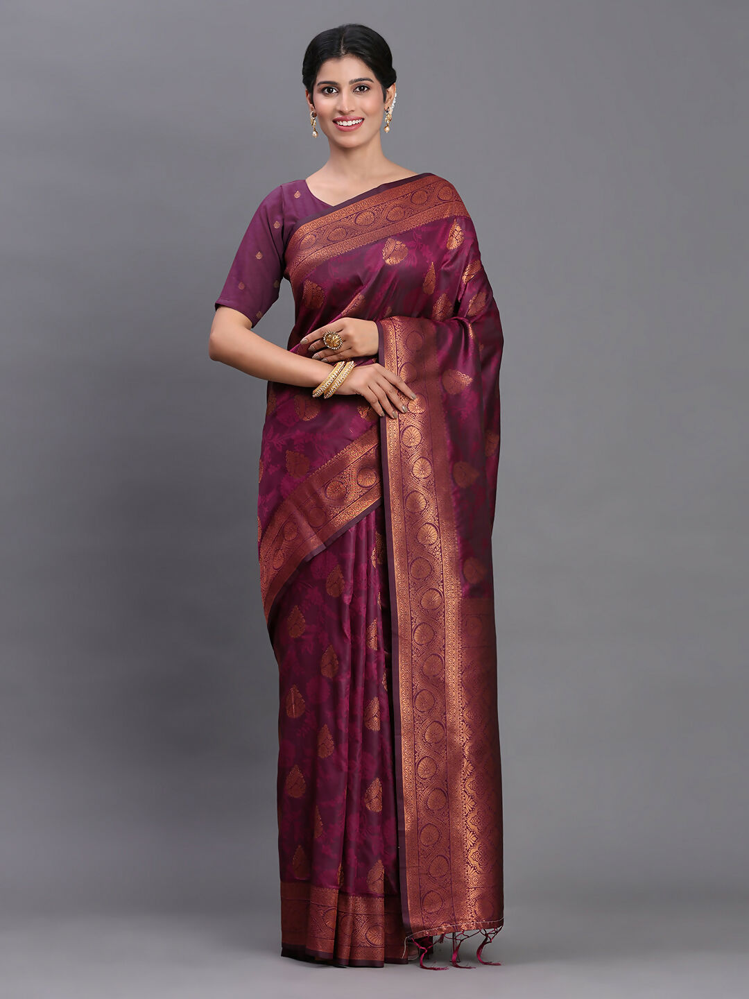 Shree Shyam Fashion Silk Purple Saree - Distacart