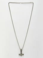 NVR Men's Silver-Plated Stainless Steel Pendant with Chain