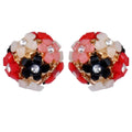Trendoo Jewelry Gold Plated Stylish Fancy Party Wear Multi Color Studs